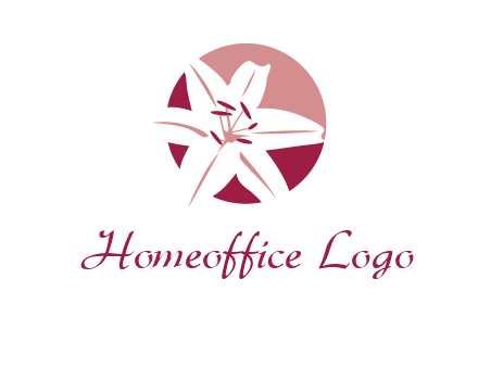circle tiger lily flower logo