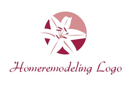 circle tiger lily flower logo