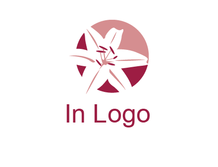 circle tiger lily flower logo