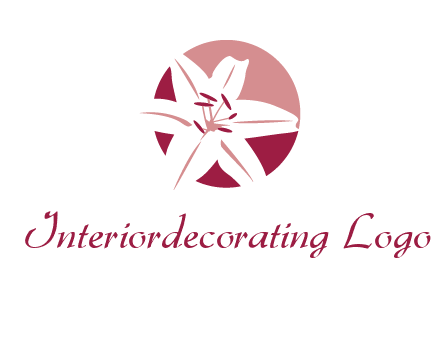 circle tiger lily flower logo