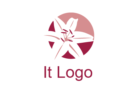 circle tiger lily flower logo