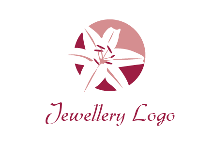 circle tiger lily flower logo