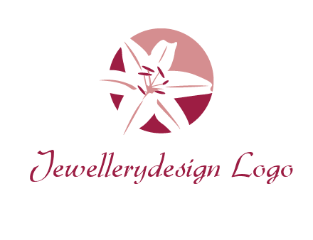 circle tiger lily flower logo