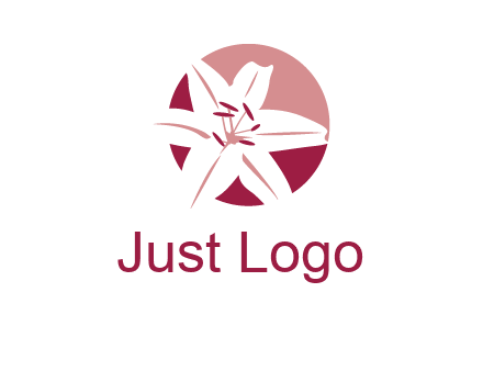 circle tiger lily flower logo