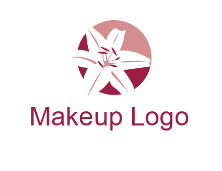 circle tiger lily flower logo