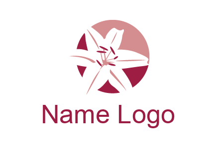 circle tiger lily flower logo