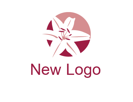 circle tiger lily flower logo