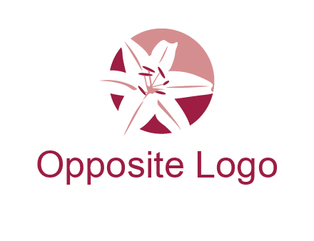 circle tiger lily flower logo