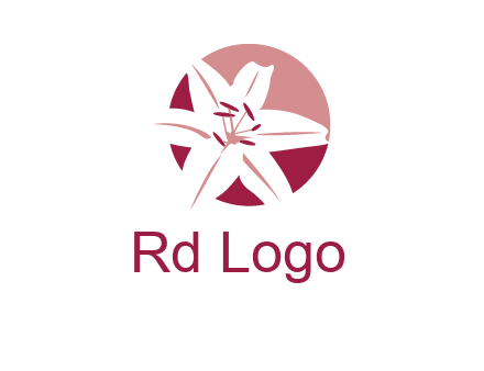 circle tiger lily flower logo