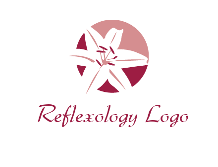 circle tiger lily flower logo