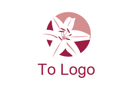 circle tiger lily flower logo