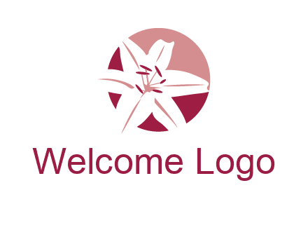 circle tiger lily flower logo