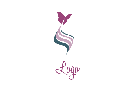 swoosh trailing butterfly logo