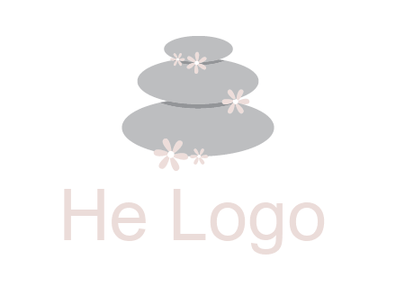 stones with flowers massage logo