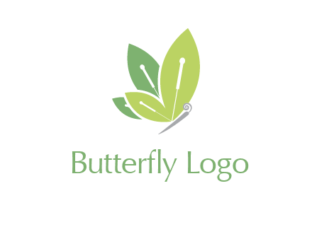 leaf wings butterfly logo