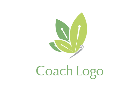 leaf wings butterfly logo