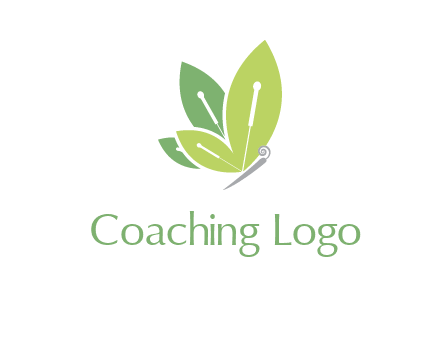 leaf wings butterfly logo