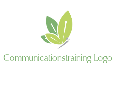 leaf wings butterfly logo