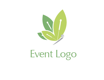 leaf wings butterfly logo