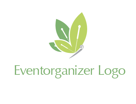 leaf wings butterfly logo