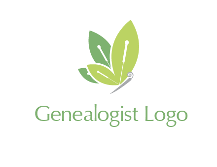 leaf wings butterfly logo