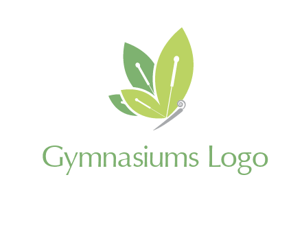 leaf wings butterfly logo