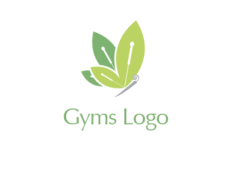 leaf wings butterfly logo
