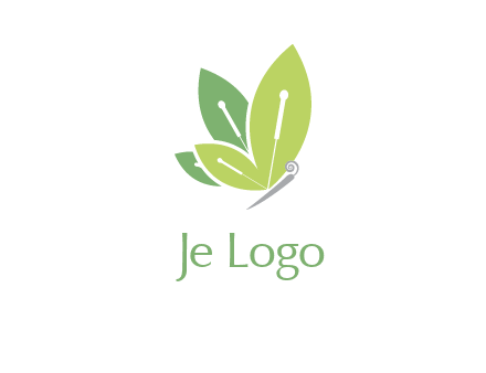 leaf wings butterfly logo