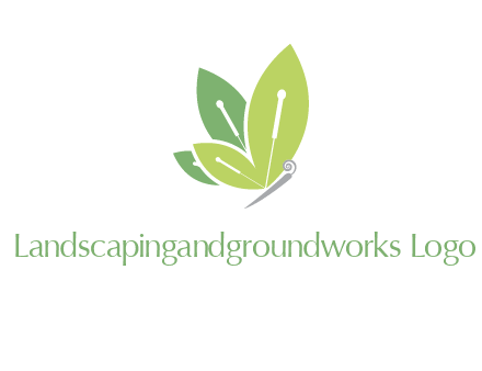 leaf wings butterfly logo