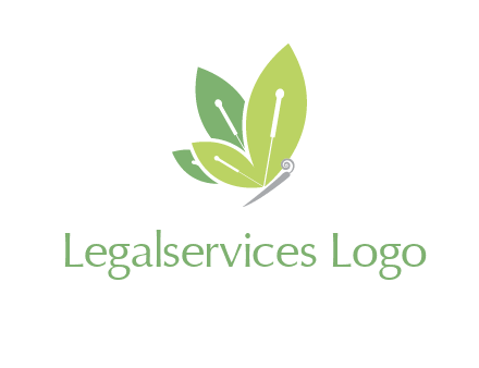 leaf wings butterfly logo