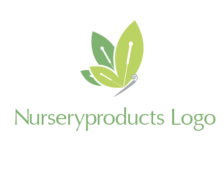 leaf wings butterfly logo