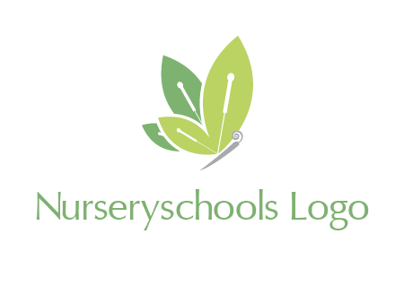 leaf wings butterfly logo