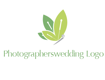 leaf wings butterfly logo