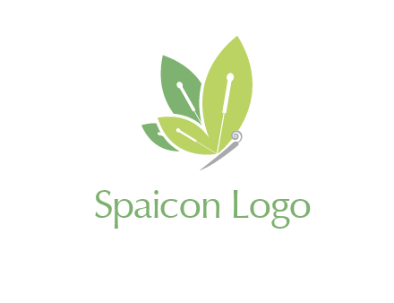 leaf wings butterfly logo