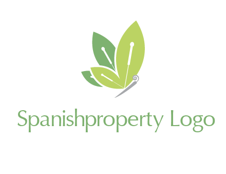 leaf wings butterfly logo