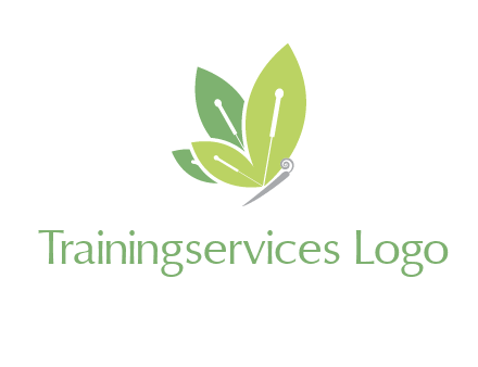 leaf wings butterfly logo