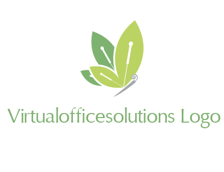 leaf wings butterfly logo