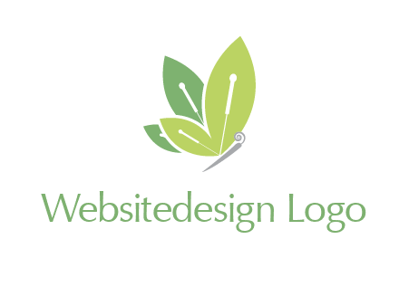 leaf wings butterfly logo
