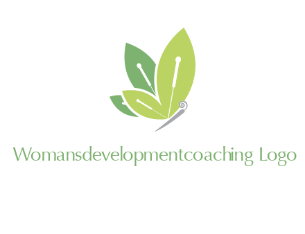 leaf wings butterfly logo