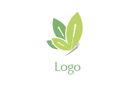 leaf wings butterfly logo