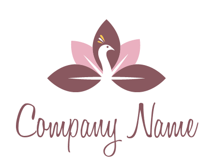 peacock head and flower logo
