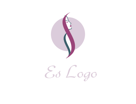 profile woman with hair beauty logo