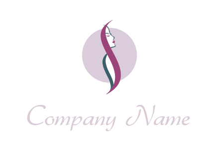 profile woman with hair beauty logo