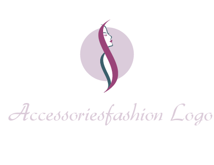 profile woman with hair beauty logo