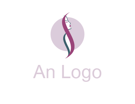 profile woman with hair beauty logo