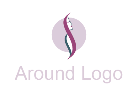 profile woman with hair beauty logo