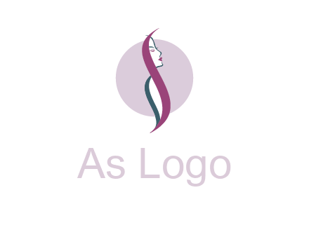 profile woman with hair beauty logo