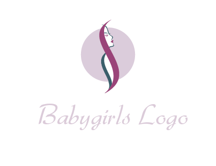profile woman with hair beauty logo