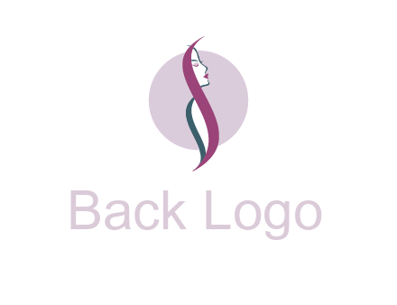 profile woman with hair beauty logo