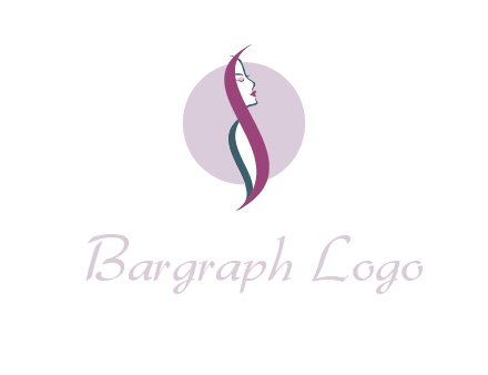 profile woman with hair beauty logo